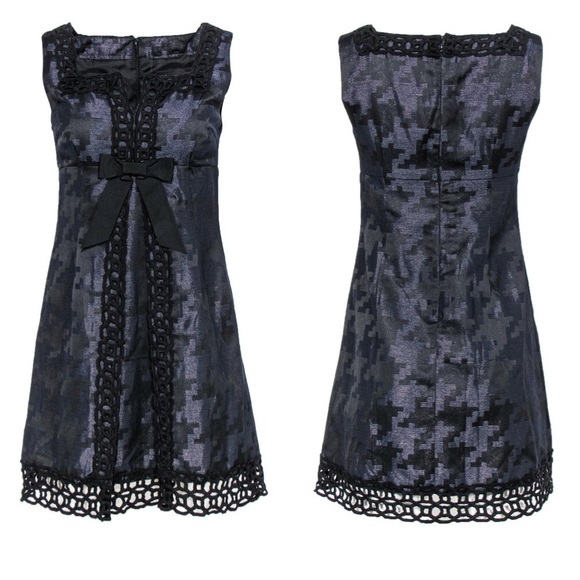 Anna Sui ASO Vampire Diaries Elena Gilbert Purple Houndstooth Lace Dress size 1 - Picture 1 of 13